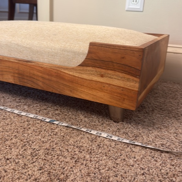 Wooden Pet Bed with Cream Cushion - Picture 3 of 13